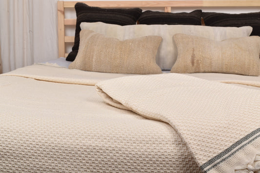 Sofadecke, Hochzeitsgeschenk-Decken, Khakigrüne Decke, Gestreifte Decke, 91x93 Zoll Baumwoll-Tagesdecke, Picknickdecke, Überwurfdecke