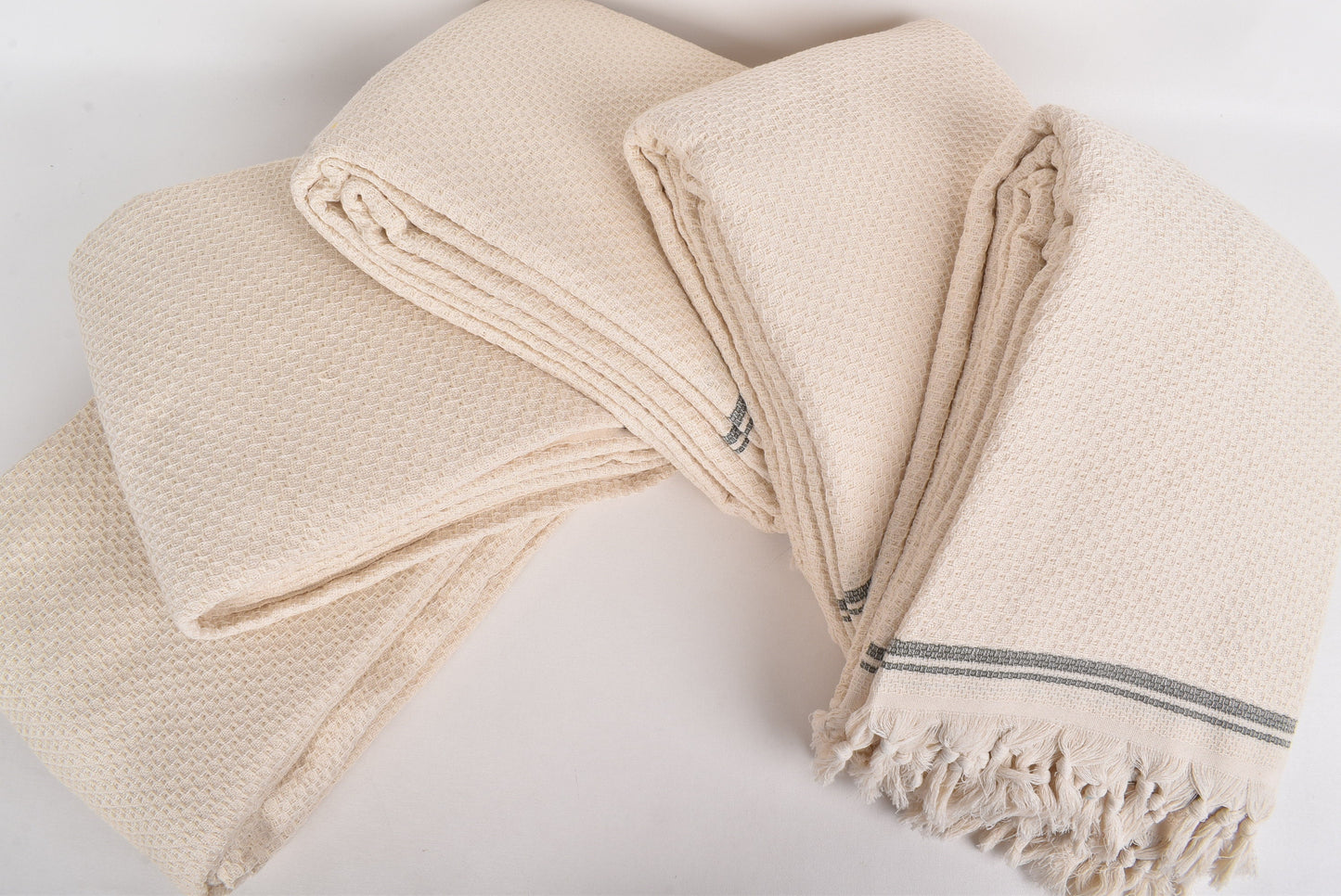 Couch Throw, Wedding Gift Blankets, Khaki Green Throw, Striped Throw, 91x93 Inches Cotton Bedspread, Picnic Blanket, Oversize Blanket
