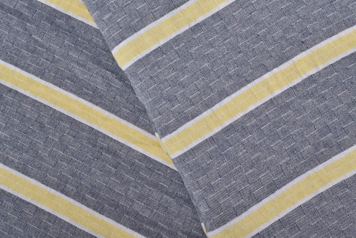 Home Decor Blanket, Custom Blanket, Navy Blue-Yellow Throw, Cotton Striped Blanket, 83x95 Inches Couch Cover, Gift Throw, Designer Throw