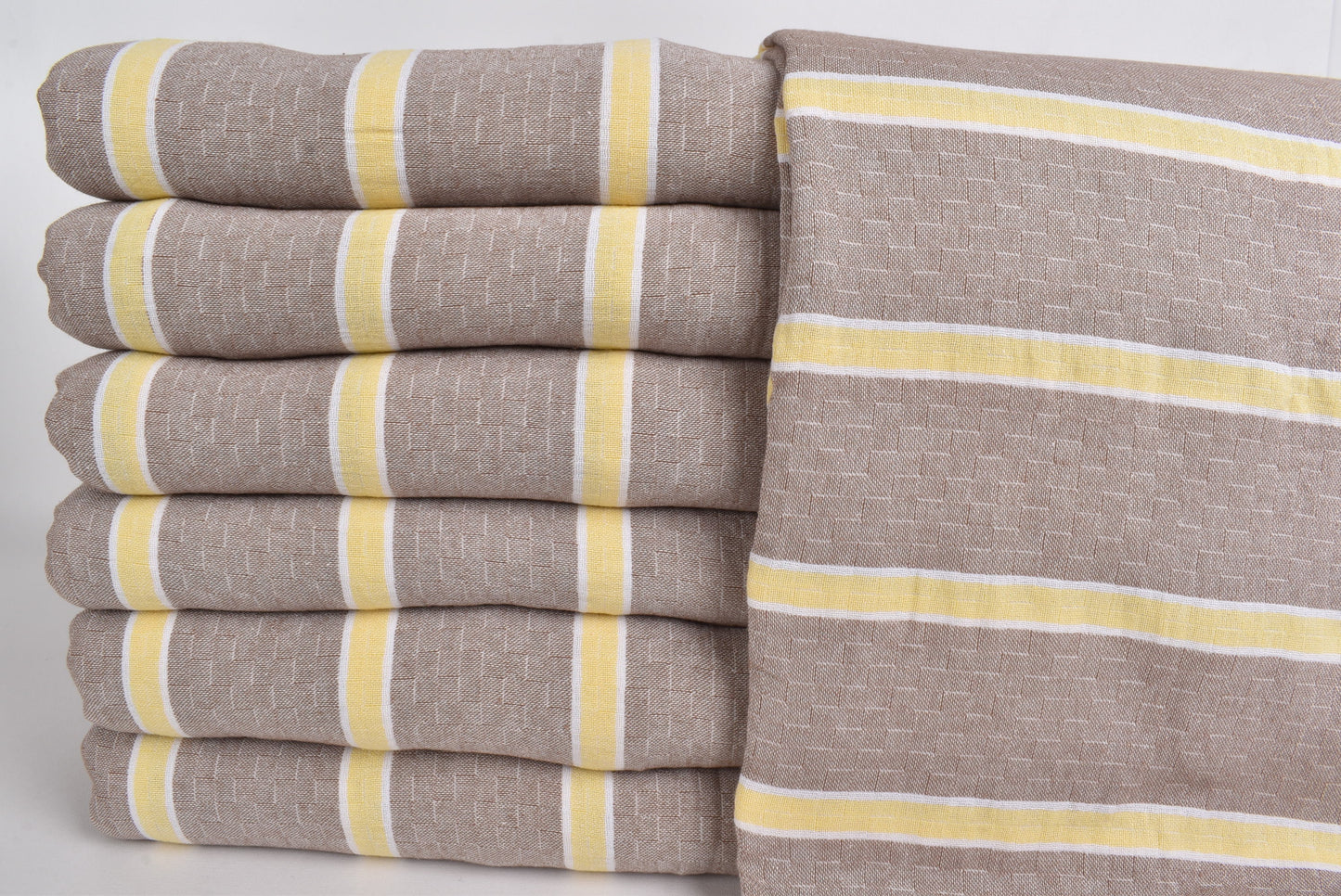 Turkish Throw Blanket, Custom Blanket, Brown-Yellow Blanket, Striped Blanket, 83x95 Inches Woven Blanket, Yoga Throw, Designer Throw