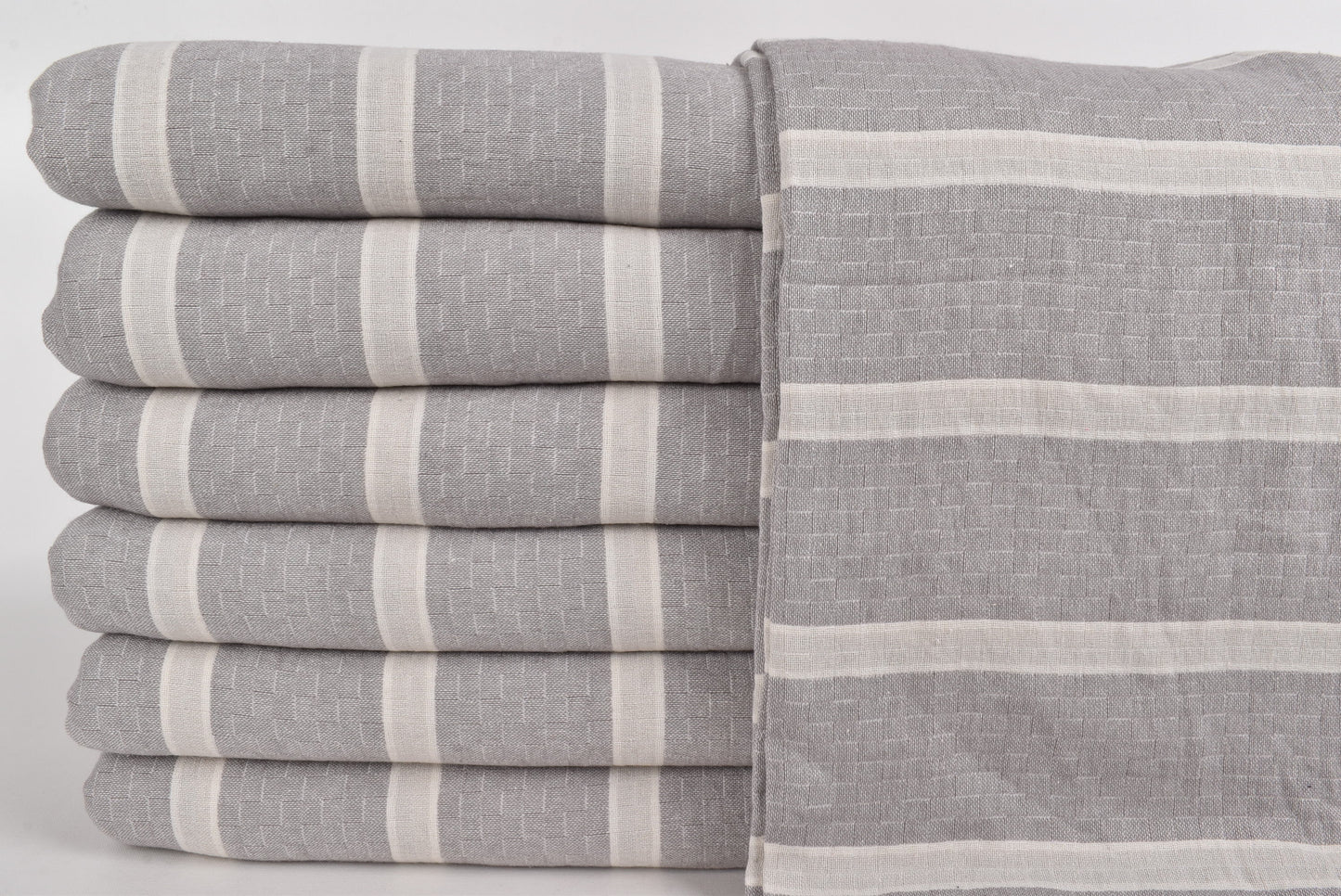 Turkish Blanket, Custom Blanket, Dark Gray-Light Gray Blanket, Organic Striped Throw, 83x95 Inches Couch Cover, Oversize Throw, Turkey Throw