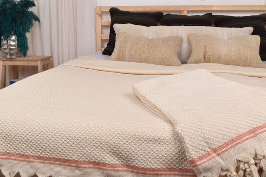Bio-türkische Tagesdecke, Stranddecke, orange gestreifte Decke, 91x93 Zoll Sofabezug, Türkei-Decke, türkischer Überwurf, Stranddecke