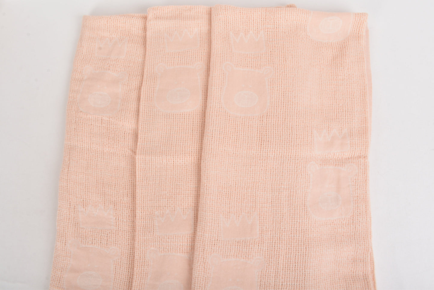 Turkish Baby Blanket, Coral Throw, Organic Cotton Baby Throw, Bear Patterned Blanket, 48x50 Inches Wedding Gift Blanket, Couch Throw