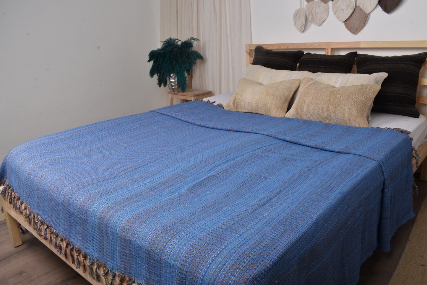 Large Towel, Bedcover, Parliament Blue Blanket, Colorful Blanket, 87x89 Inches Designer Bedspread, King Size Blanket, Warm Blanket