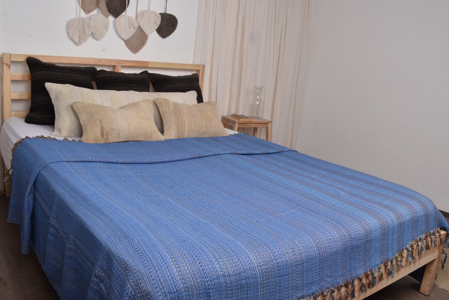 Large Towel, Bedcover, Parliament Blue Blanket, Colorful Blanket, 87x89 Inches Designer Bedspread, King Size Blanket, Warm Blanket