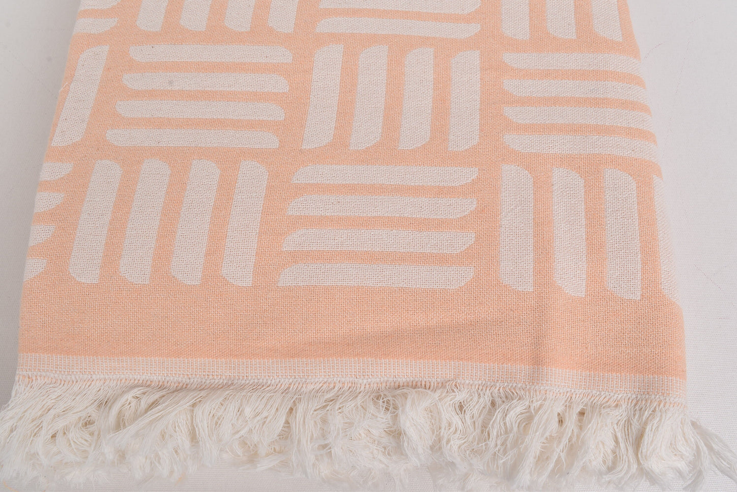 Couch Throw, Handwoven Coral Throw, Double Sided Geometric Throw, 87x95 Inches Cotton Bedspread, Oversize Blanket, Sofa Throw, Yoga Blanket