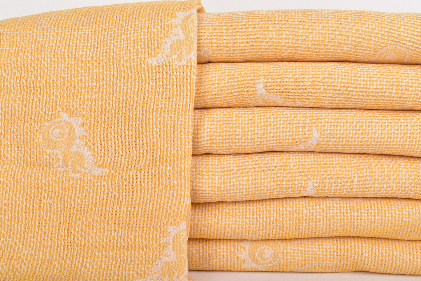 Large Towel, Mustard Baby Blanket, Organic Cotton Baby Blanket, Dinosaur Blanket, 48x50 Inches Woven Blanket, Couch Blanket, Turkey Throw