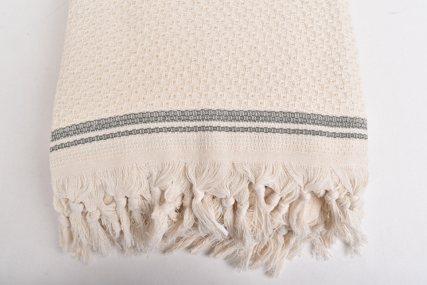 Couch Throw, Wedding Gift Blankets, Khaki Green Throw, Striped Throw, 91x93 Inches Cotton Bedspread, Picnic Blanket, Oversize Blanket