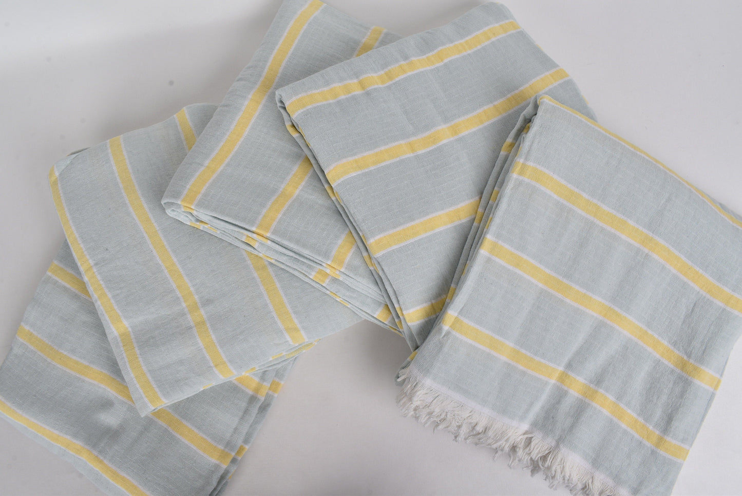 Custom Blanket, Large Organic Turkish Towel, Mint-Yellow Blanket, Striped Blanket, 83x95 Inches Blanket, Camping Blanket, Decorative Blanket
