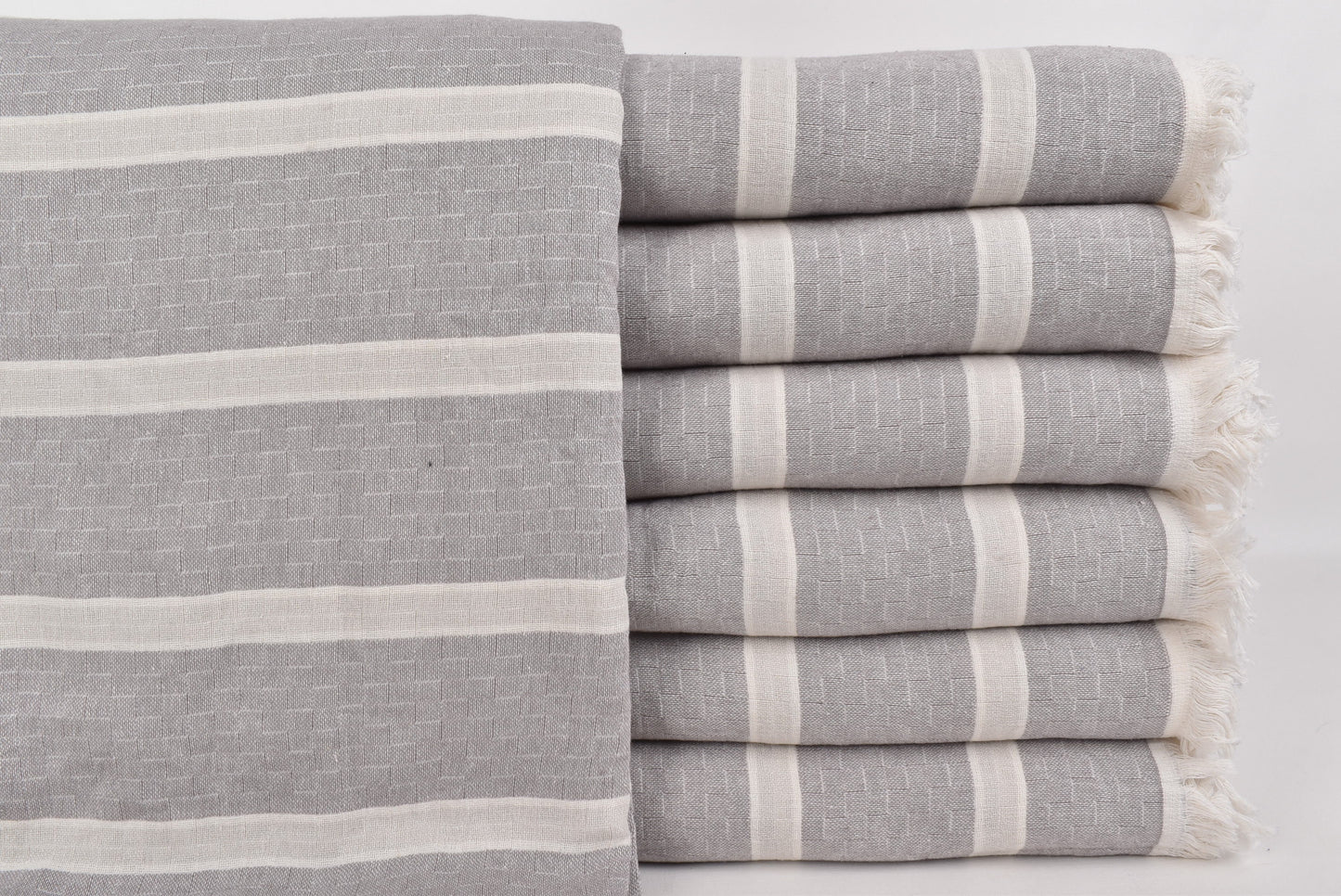 Turkish Blanket, Custom Blanket, Dark Gray-Light Gray Blanket, Organic Striped Throw, 83x95 Inches Couch Cover, Oversize Throw, Turkey Throw