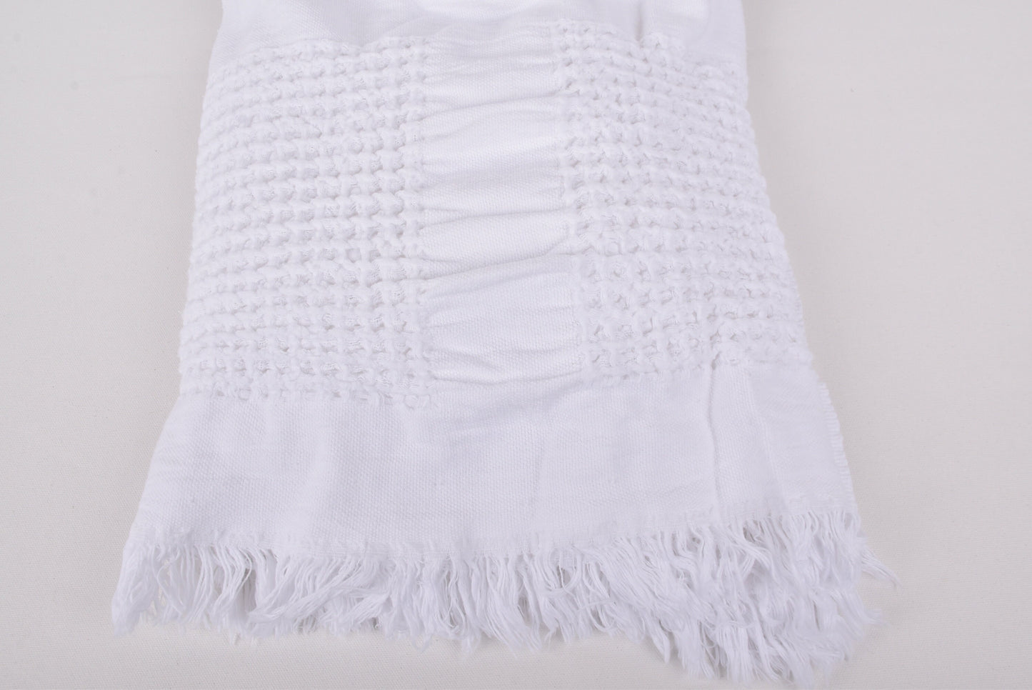 Wedding Gift Blankets, Large Towel, White Throw, Quenn Size Waffle Throw, 87x95 Inches Bohemian Bed Cover, Picnic Blanket, Oversize Throw