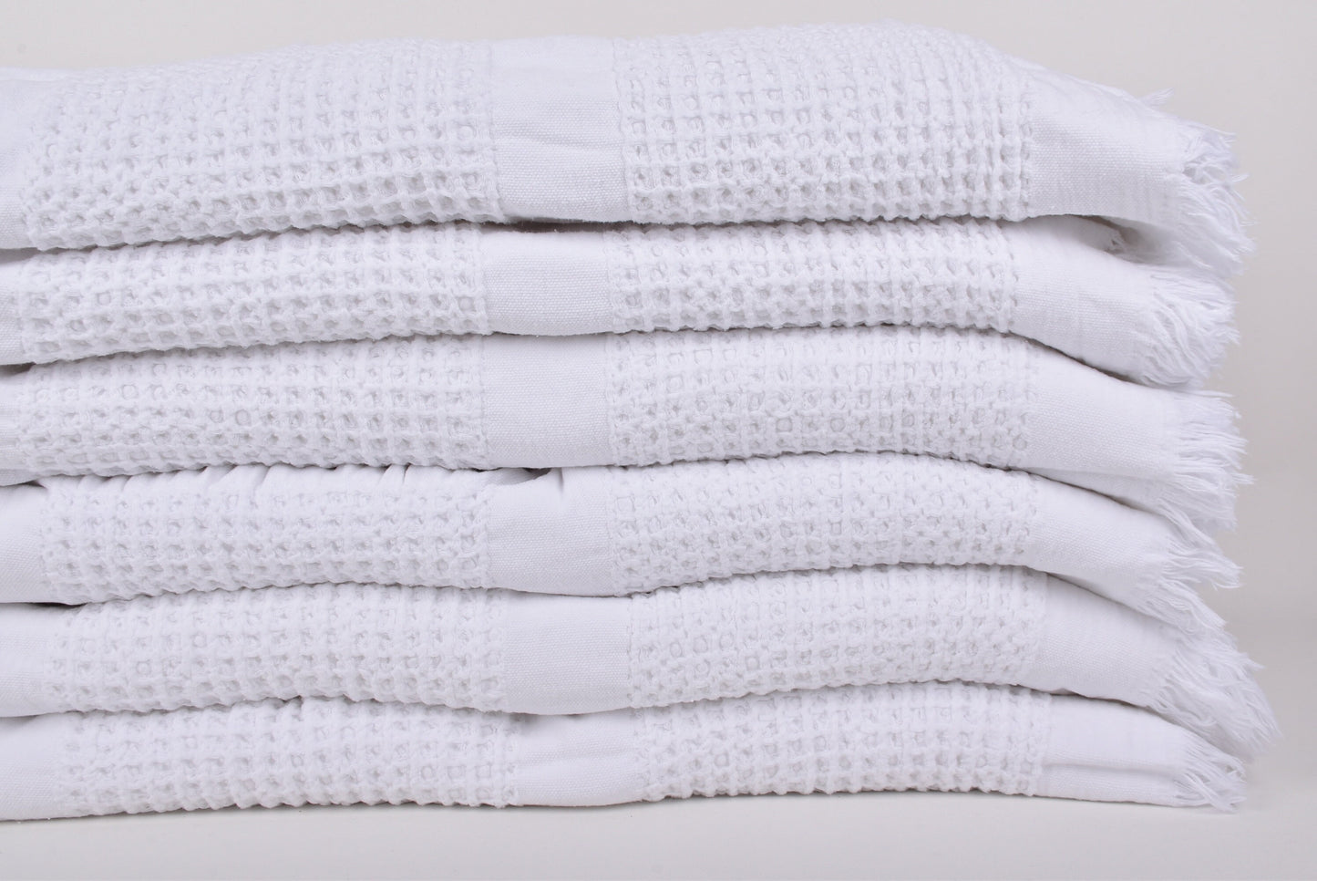 Wedding Gift Blankets, Large Towel, White Throw, Quenn Size Waffle Throw, 87x95 Inches Bohemian Bed Cover, Picnic Blanket, Oversize Throw