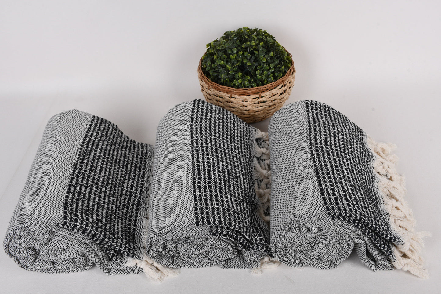 Turkish Throw Blanket, Sofa Blanket, Navy Throw, Striped Blanket, 91x95 Inches Wedding Gift Blanket, Gift Throw, Pilates Throw