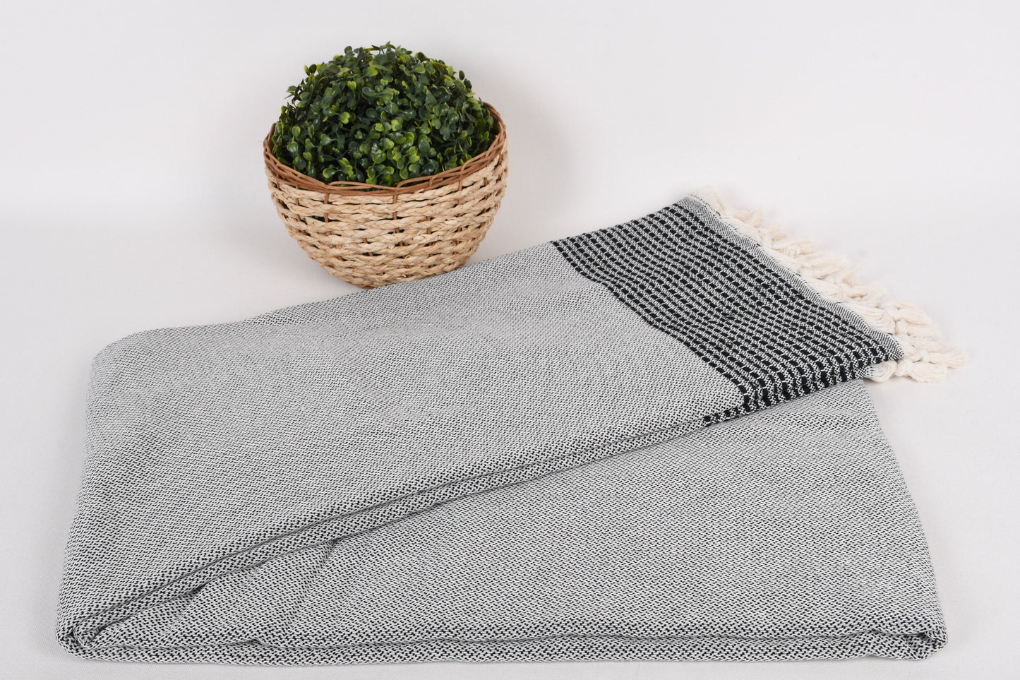 Turkish Throw Blanket, Sofa Blanket, Navy Throw, Striped Blanket, 91x95 Inches Wedding Gift Blanket, Gift Throw, Pilates Throw